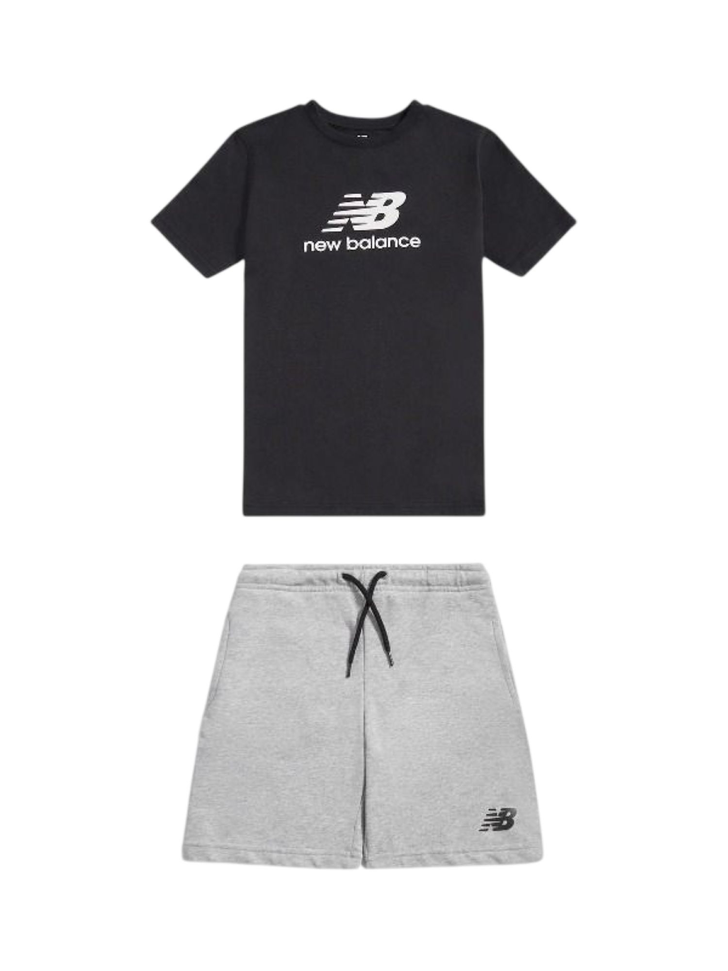 New Balance completo estivo bambino con logo nero grigio LAKB0318 BK NEW BALANCE