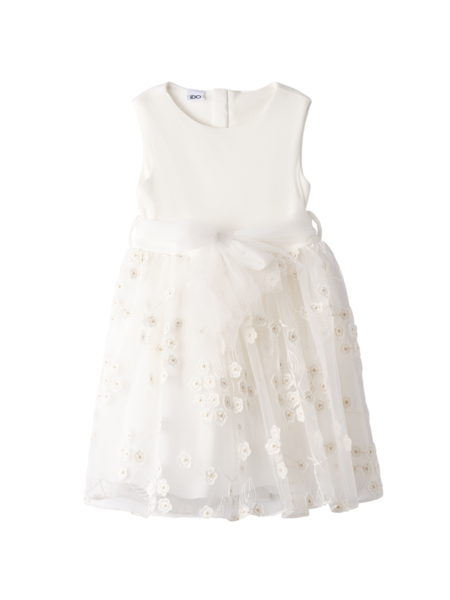 iDo abito cerimonia bambina con ricami floreali panna 4G330 0112 iDO