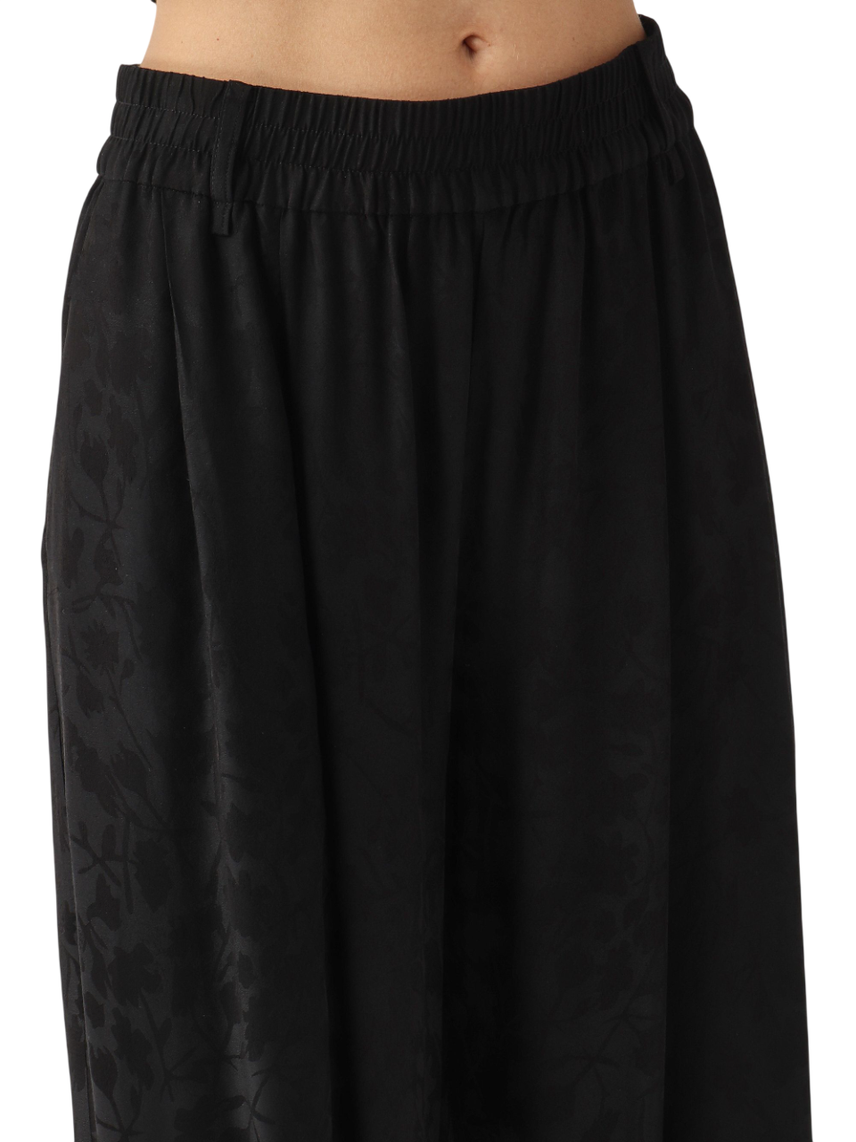 Pinko pantaloni wide leg Bedonia in fantasia floreale nero 106802-A3AN Z99 PINKO