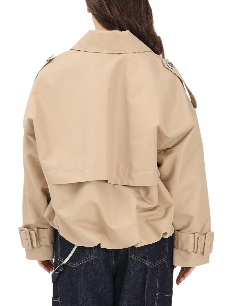 Pinko trench corto doppiopetto Triscia beige 106325-A1PR D41 PINKO