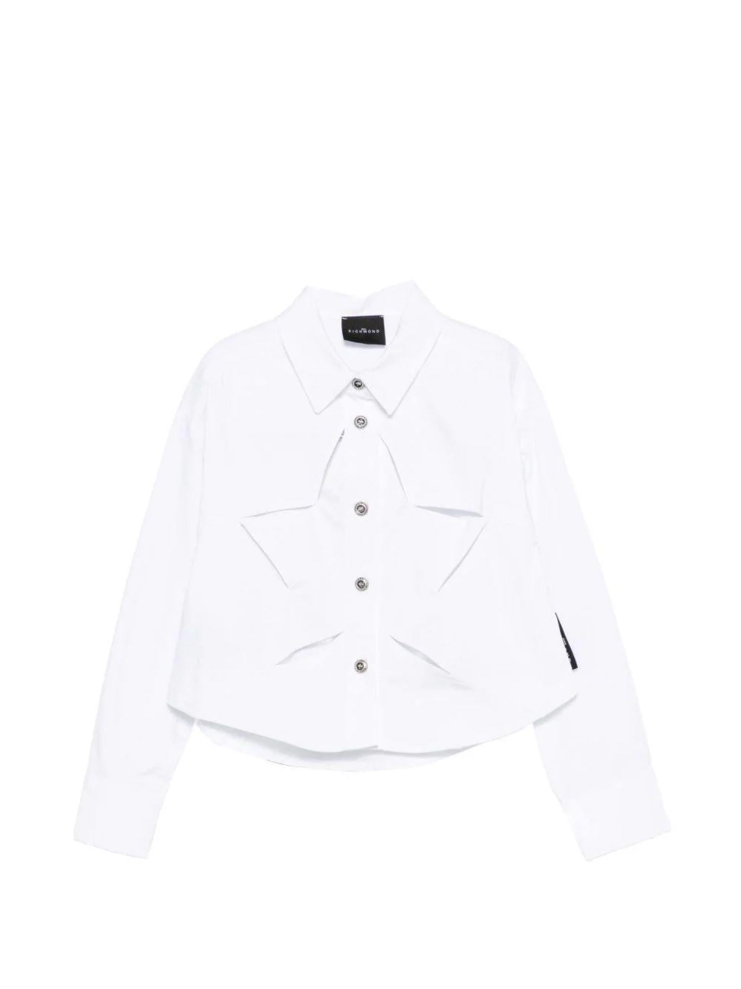 John Richmond camicia bambina Bindup con stella cut out bianco RGP26101CA WHITE John RICHMOND
