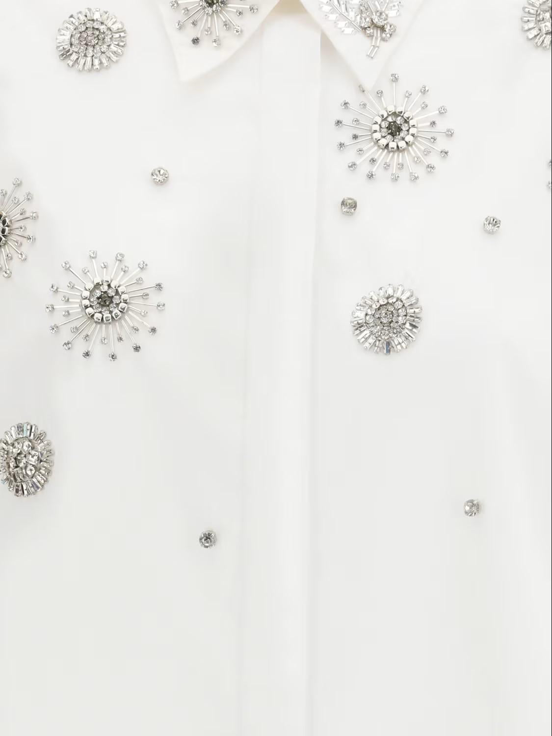 Pinko camicia Carley con ricami gioiello bianco 106225-A31W Z04 PINKO