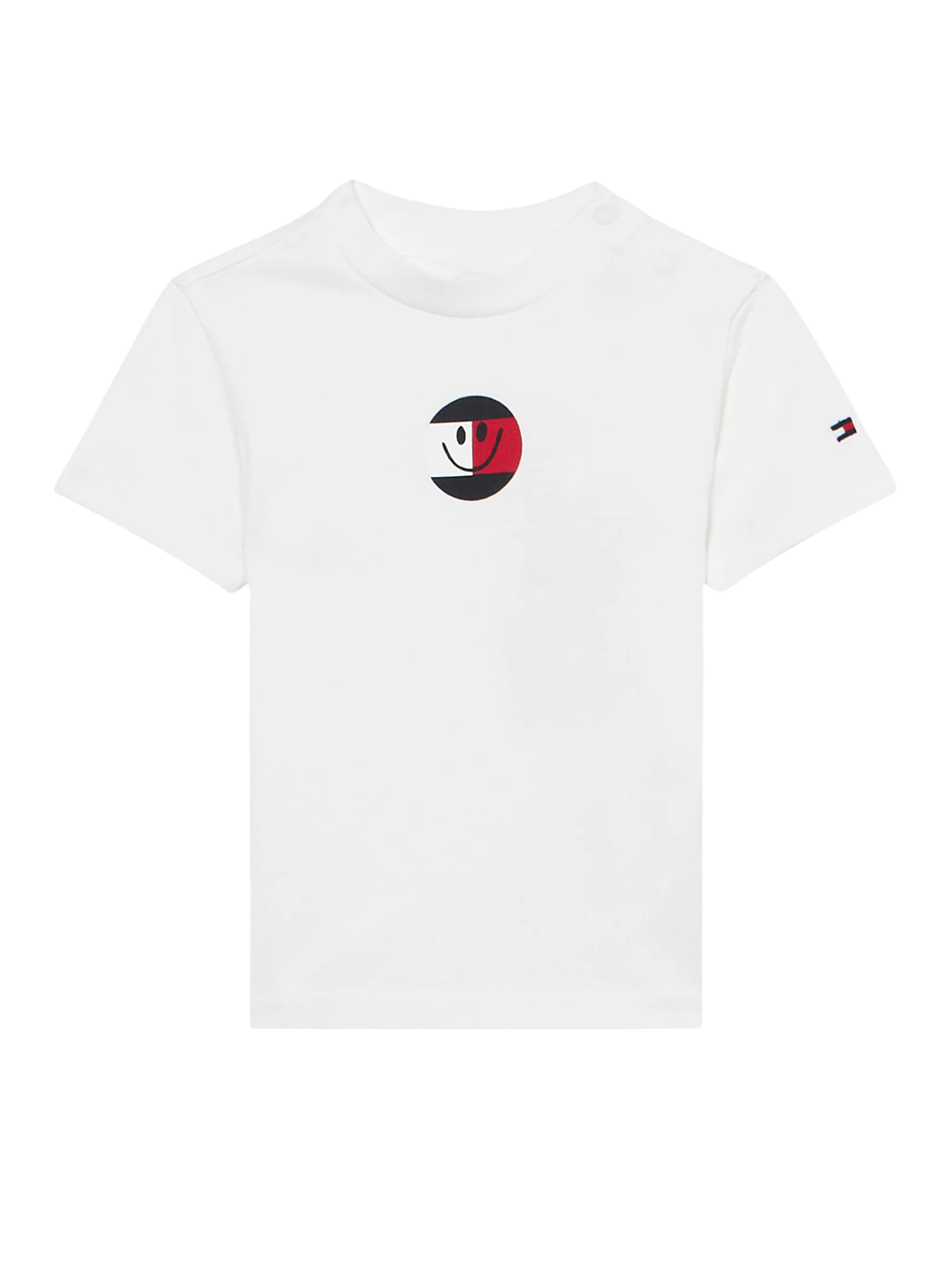 Tommy Hilfiger T-shirt neonato con logo smiley bianco KN0KN02355 YBR Tommy Hilfiger
