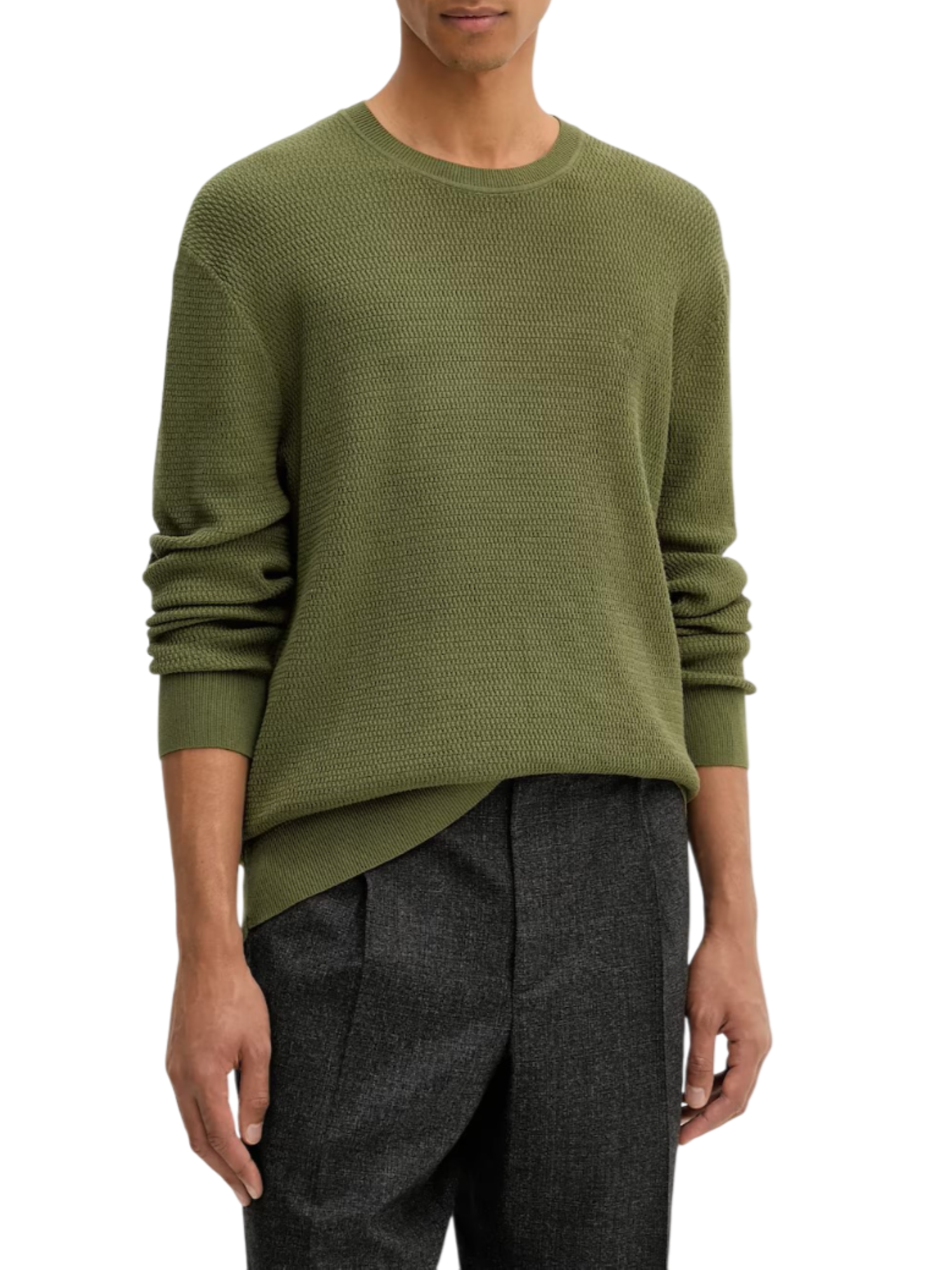 Calvin Klein maglia uomo in cotone testurizzato verde LV04LB327G 22E Calvin Klein