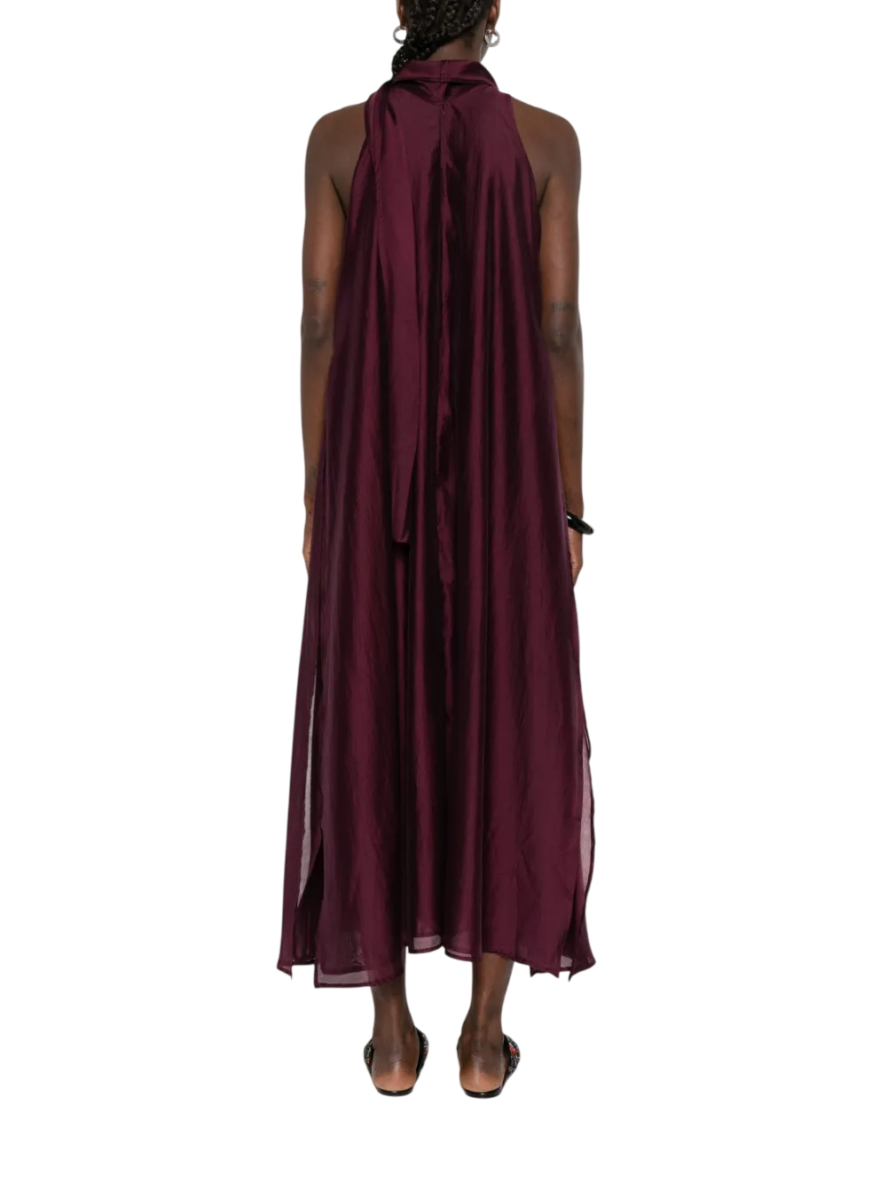 Jc Sophie abito lungo Lovely all'americana con fusciacca borgogna L3061 MAROON JC SOPHIE
