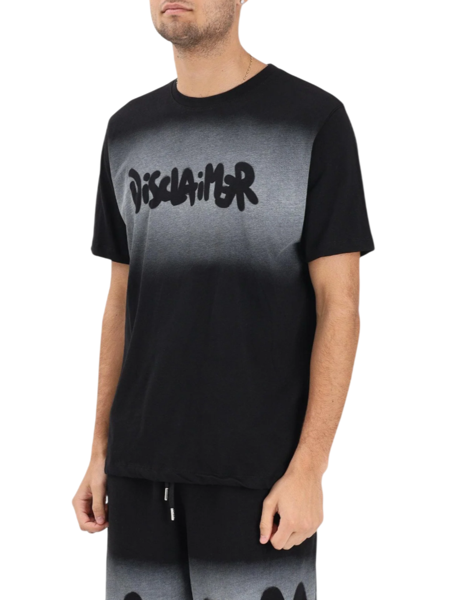 Disclaimer T-shirt uomo manica corta con logo nero 55419 NERO DISCLAIMER