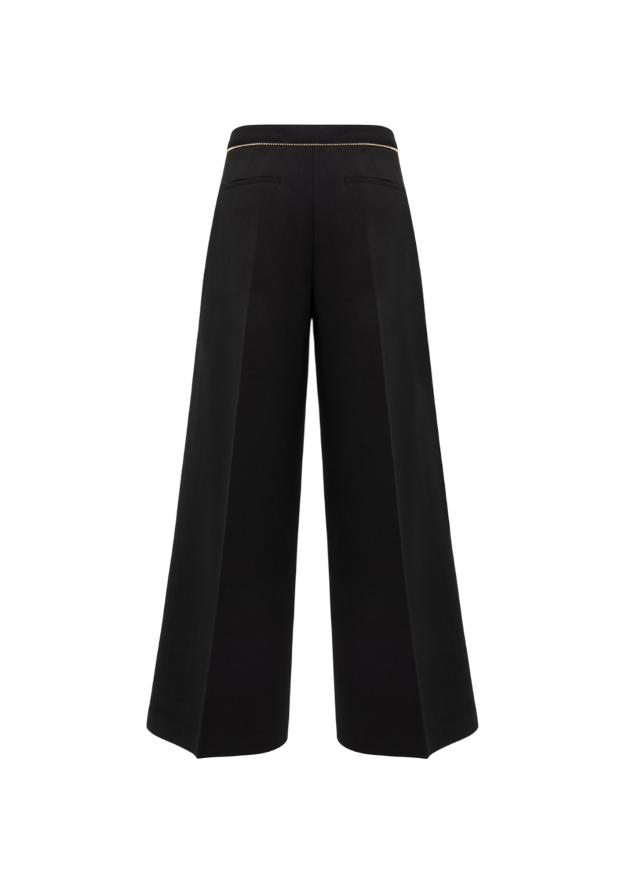 Blugirl pantaloni palazzo con zip decorative nero RF5028T3190 22222 BLUGIRL