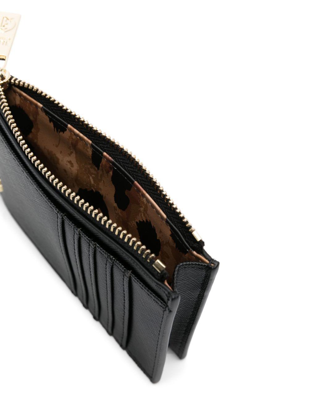 Just Cavalli portacarte in ecopelle saffiano con logo nero 77RA5PB7-ZS766 899 JUST CAVALLI