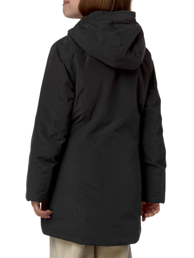 K-Way piumino lungo con cappuccio Denise nero K41383W AL8 K-WAY
