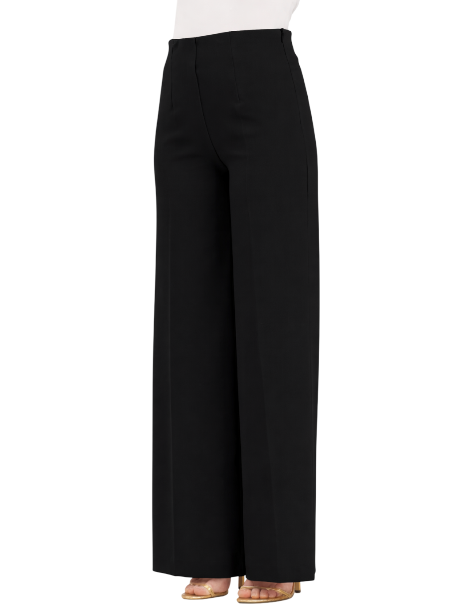 Vicolo pantaloni palazzo in tessuto crepe nero TAB0259 NERO VICOLO