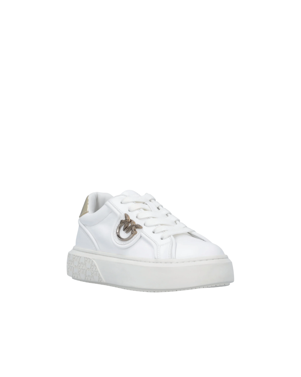 Pinko sneakers donna in pelle Yoko bianco oro SS0041P087 Z1B PINKO