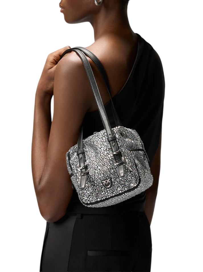 Pinko borsa Cubic full strass nero 106465-A2WF Z99N PINKO