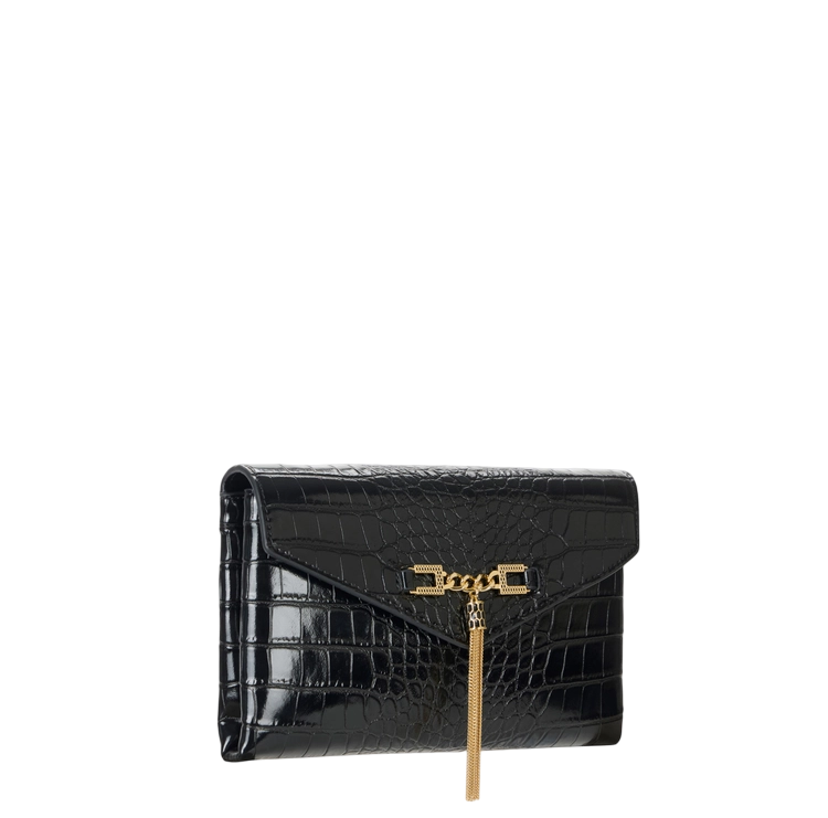 Elisabetta Franchi pochette in ecopelle coccodrillo nero BS56A57E2 110 ELISABETTA FRANCHI