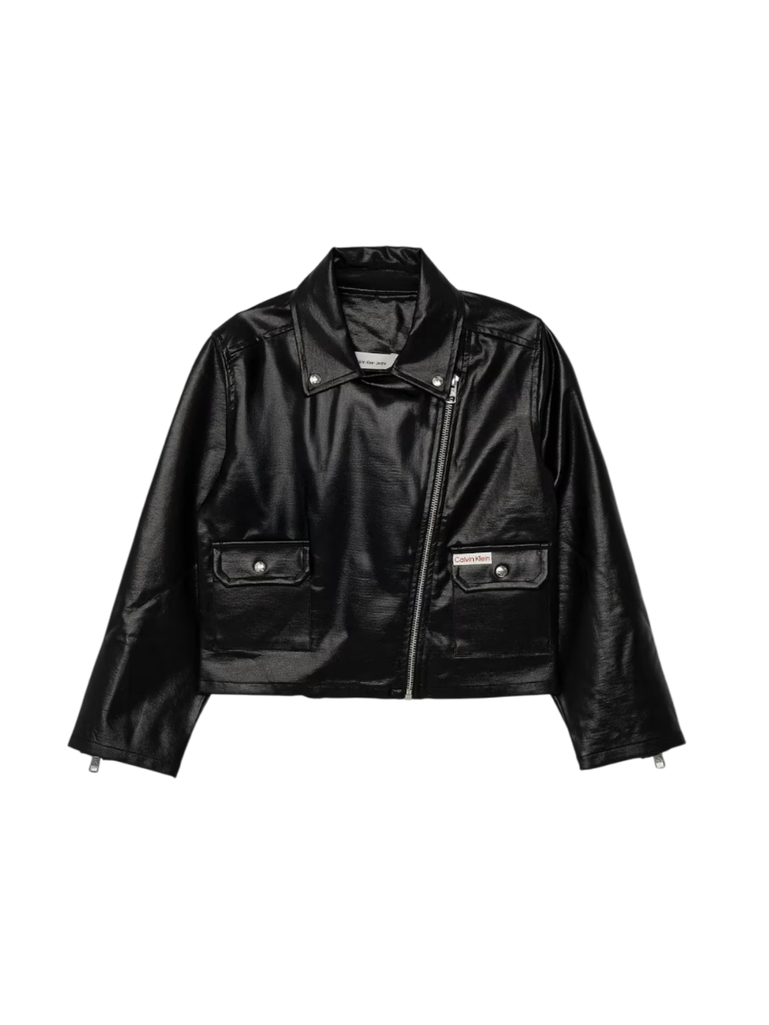 Calvin Klein giubbino biker bambina in ecopelle nero IG0IG02982 BEH Calvin Klein Jeans