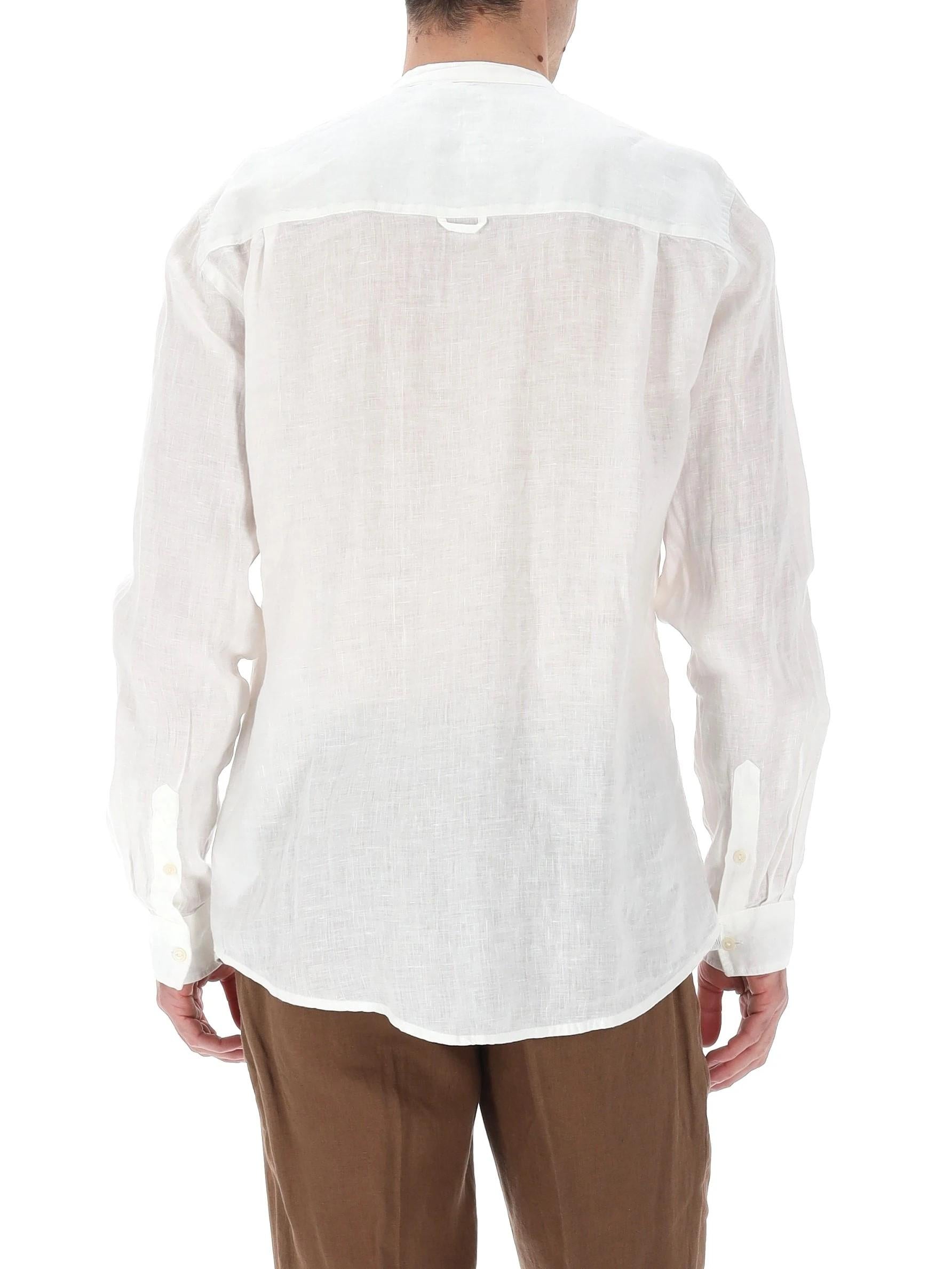 Liu Jo camicia alla coreana uomo in lino bianco QXX100T4359 14201 LIU JO