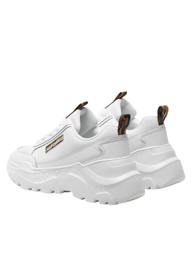 Just Cavalli sneakers in pelle fondo Casper con logo bianco 77RA3SL4-ZPA71 003 JUST CAVALLI