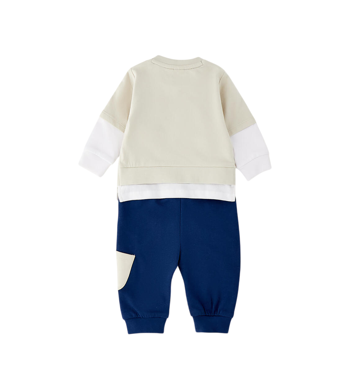 iDo completo sportivo neonato felpa e pantaloni ecrù blu 4G041 0172 iDO