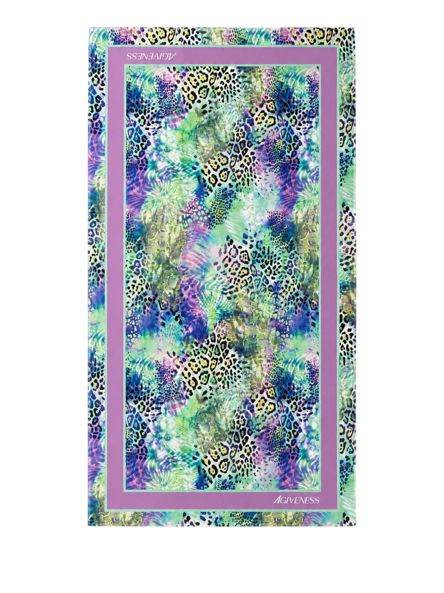 4giveness telo mare in microfibra fantasia Patch Animalier viola verde 126WACTE5792 200 4Giveness