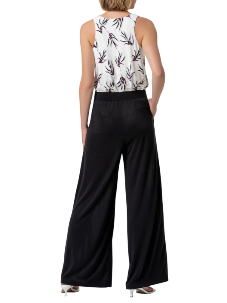 Surkana pantalone wide leg donna misto modal nero 526BAMO518 00 SURKANA