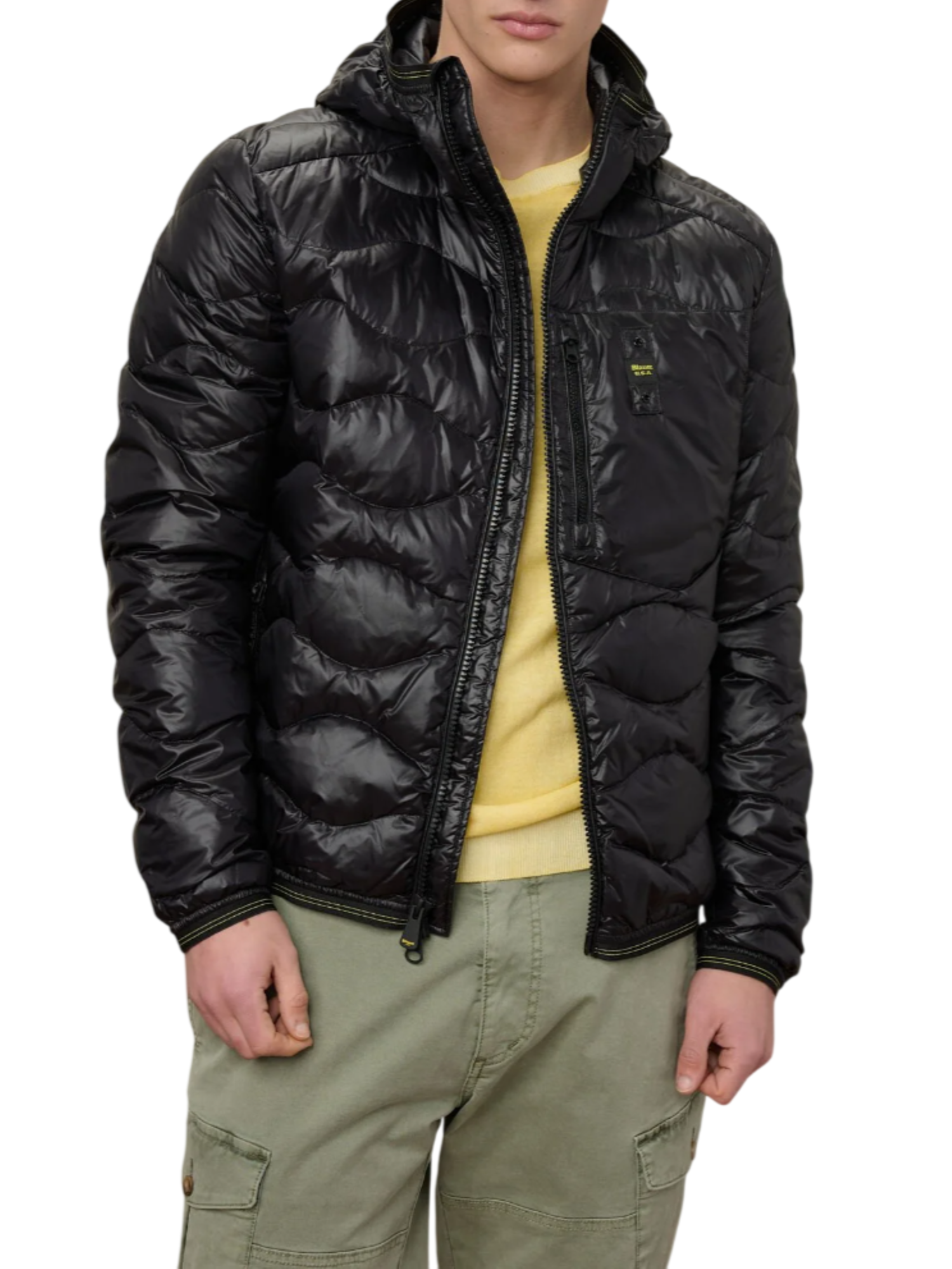 Blauer giubbino imbottito uomo Wave con cappuccio nero 26SBLUC03177-006719 999 BLAUER