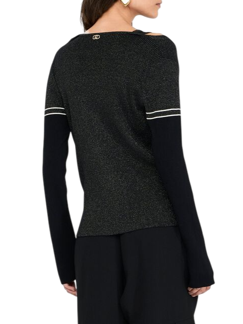 Liu Jo cardigan in lurex con top nero TF5027MS49I A4348 LIU JO