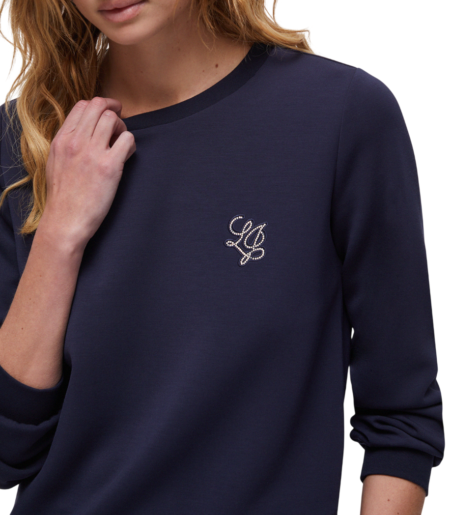 Liu Jo felpa misto modal con logo gioiello blu TA6078JS869 93924 LIU JO