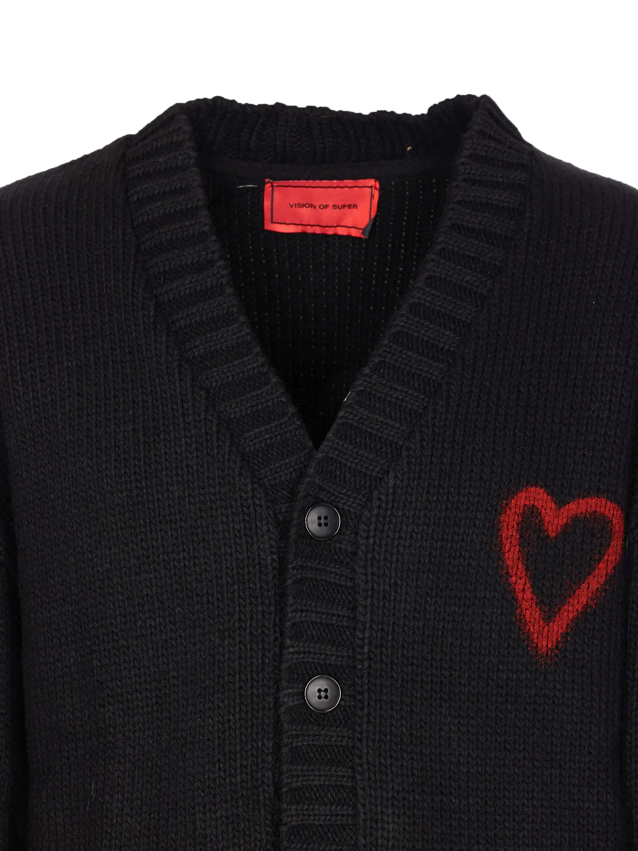 Visual of Super cardigan uomo misto alpaca nero VS060SC-01 BLACK VISION OF SUPER