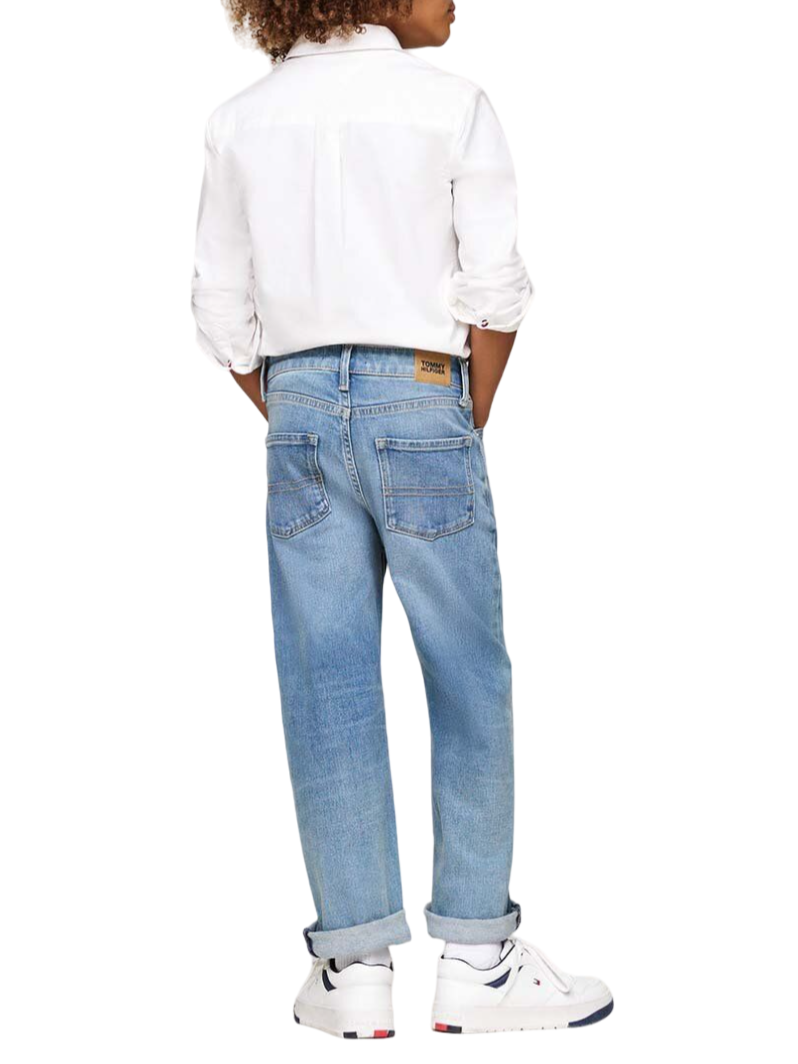 Tommy Hilfiger jeans Baggy gamba dritta lavaggio blu medio KB0KB09182 C1O Tommy Hilfiger