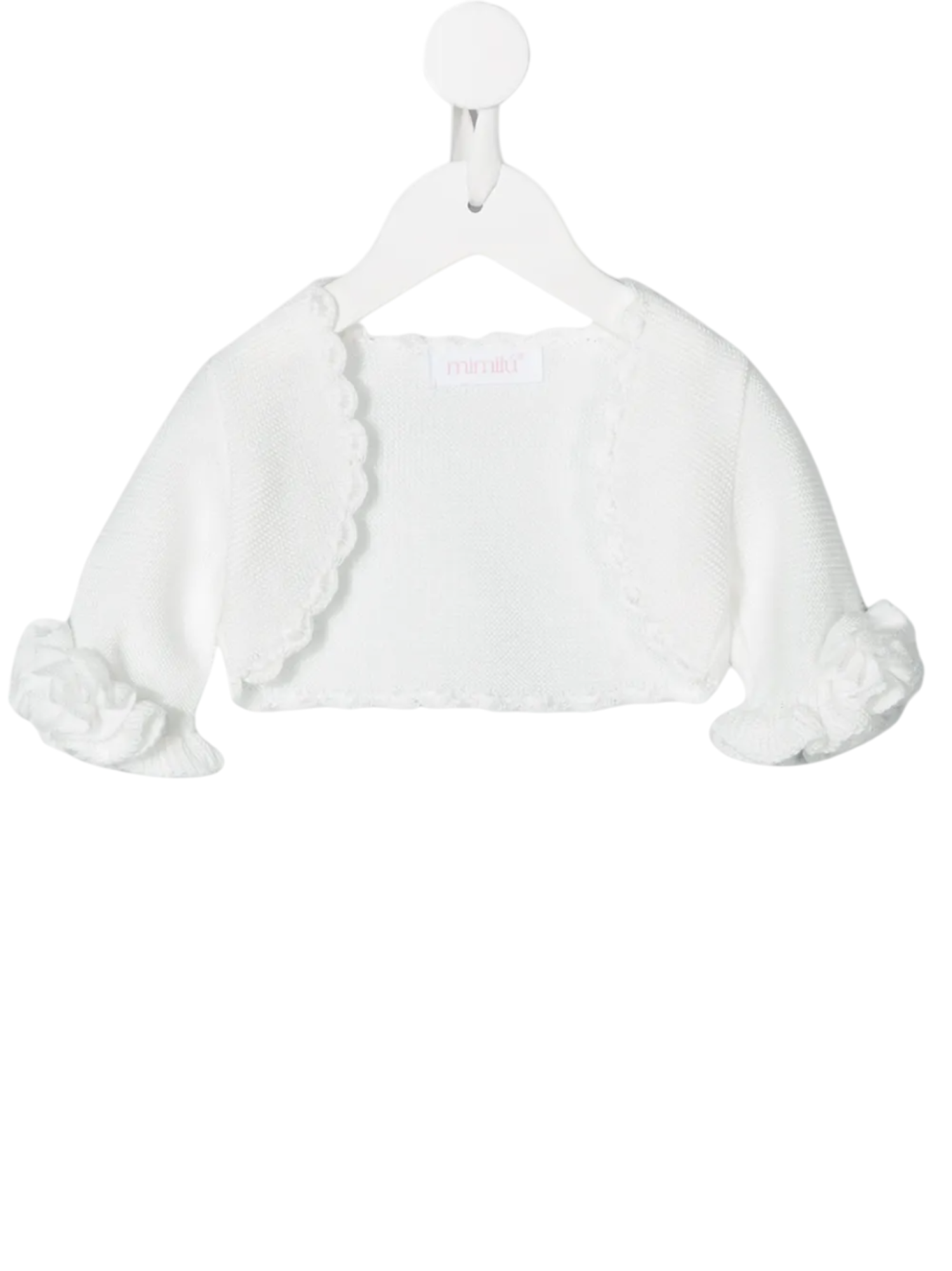 Mimilù coprispalle in maglia Rebeca con rouches panna 702 18 MImilù