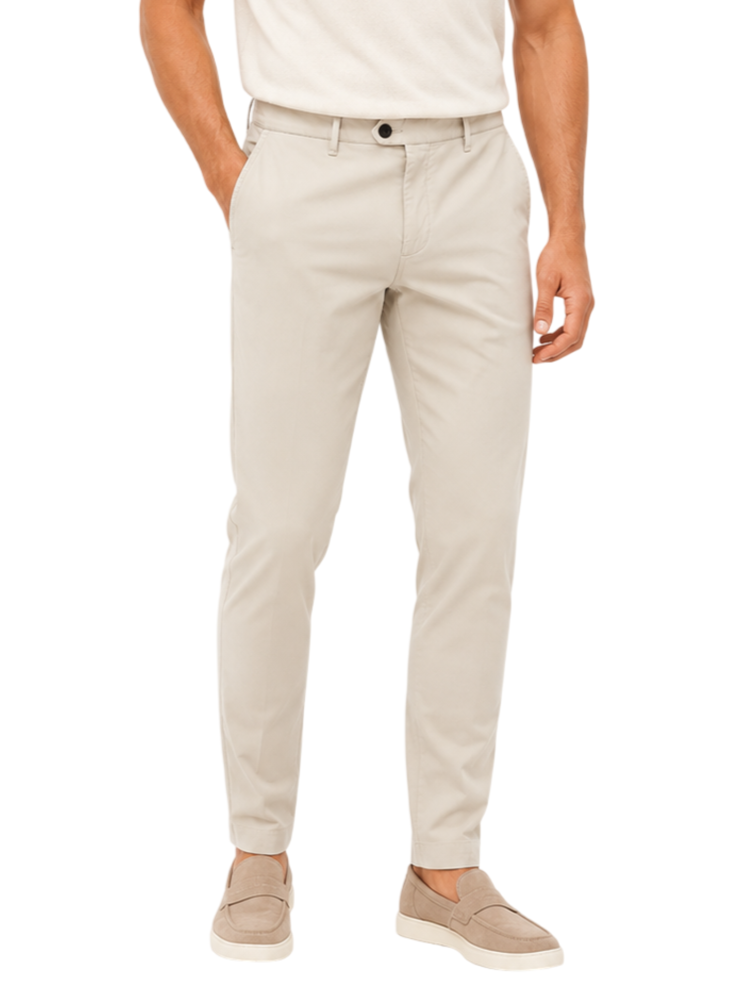 Le Braghe pantaloni uomo in cotone slim beige chiaro PT105-1602 SABBIA Le Braghe