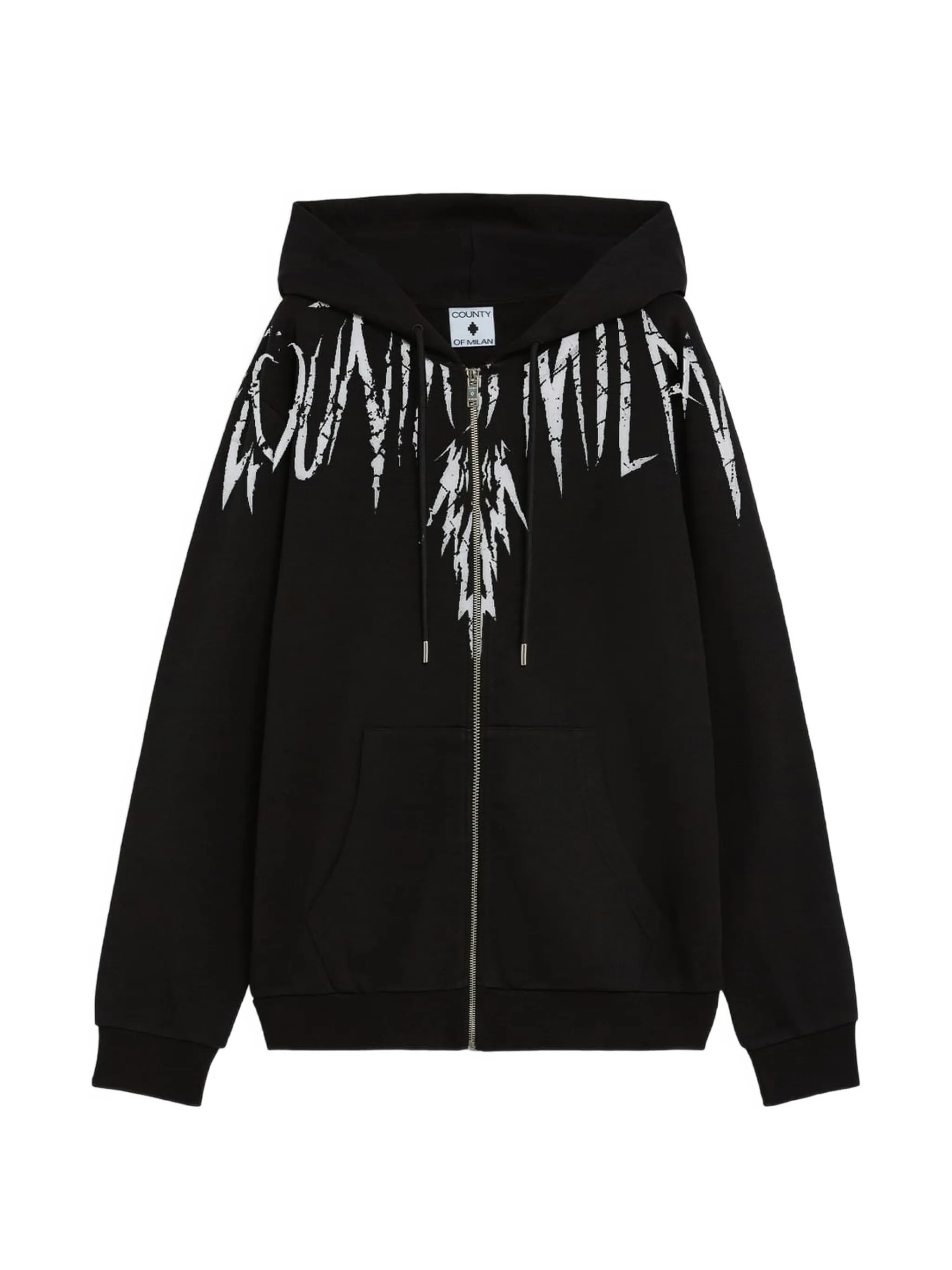 County of Milan felpa bambino con cappuccio stampa iconica nero S6CMJBZH023 110 COUNTY OF MILAN KIDS