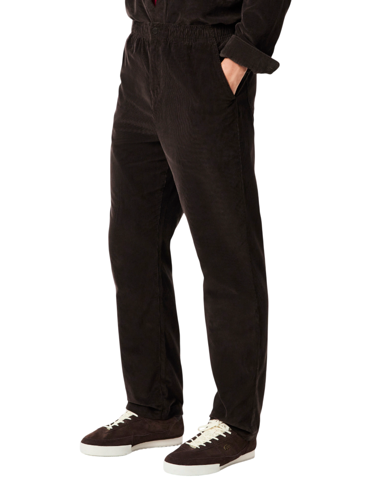 Lacoste pantaloni uomo in velluto a costine marrone HH5120 SKB LACOSTE