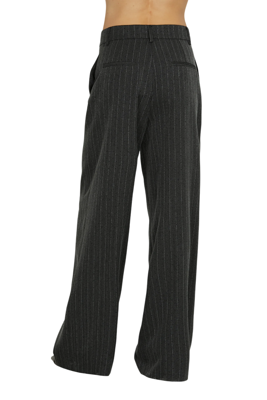 Relish pantaloni palazzo gessati Preziosam con strass grigio PREZIOSAM 1138 RELISH