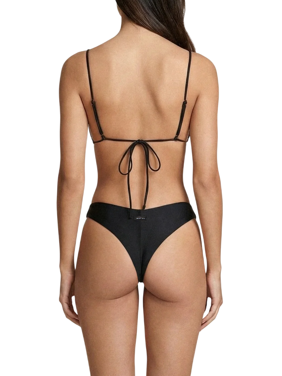 Me Fui bikini triangolo e slip a V con applicazioni gioiello nero MF26-SW0130 BK ME FUI