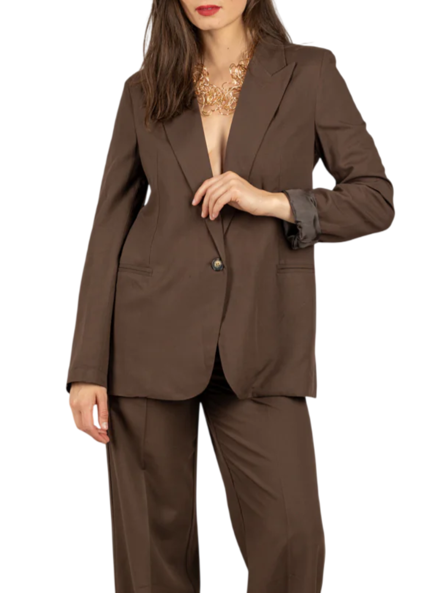 Vicolo giacca blazer monopetto donna marrone TAB1623 MORO VICOLO
