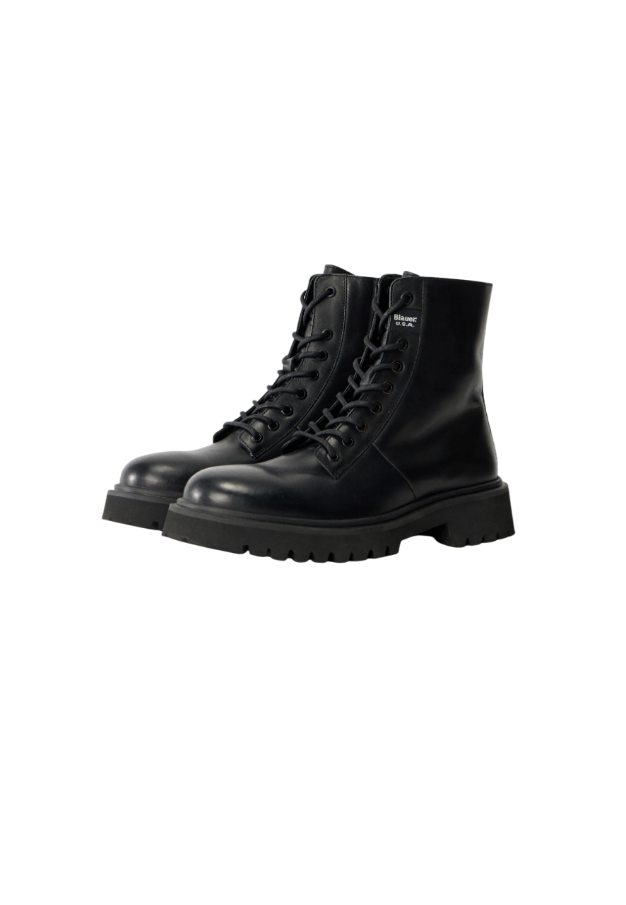 Blauer stivali anfibi uomo Buxton in pellle nero F5BUXTON04-LEA BLK BLAUER