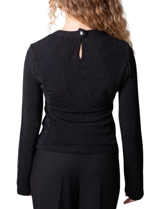 John Richmond T-shirt lurex manica lunga nero UWA25182TS BLACK John RICHMOND