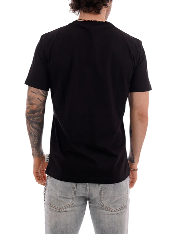 Icon T-shirt uomo manica corta con logo nero IUT029 NERO ICON