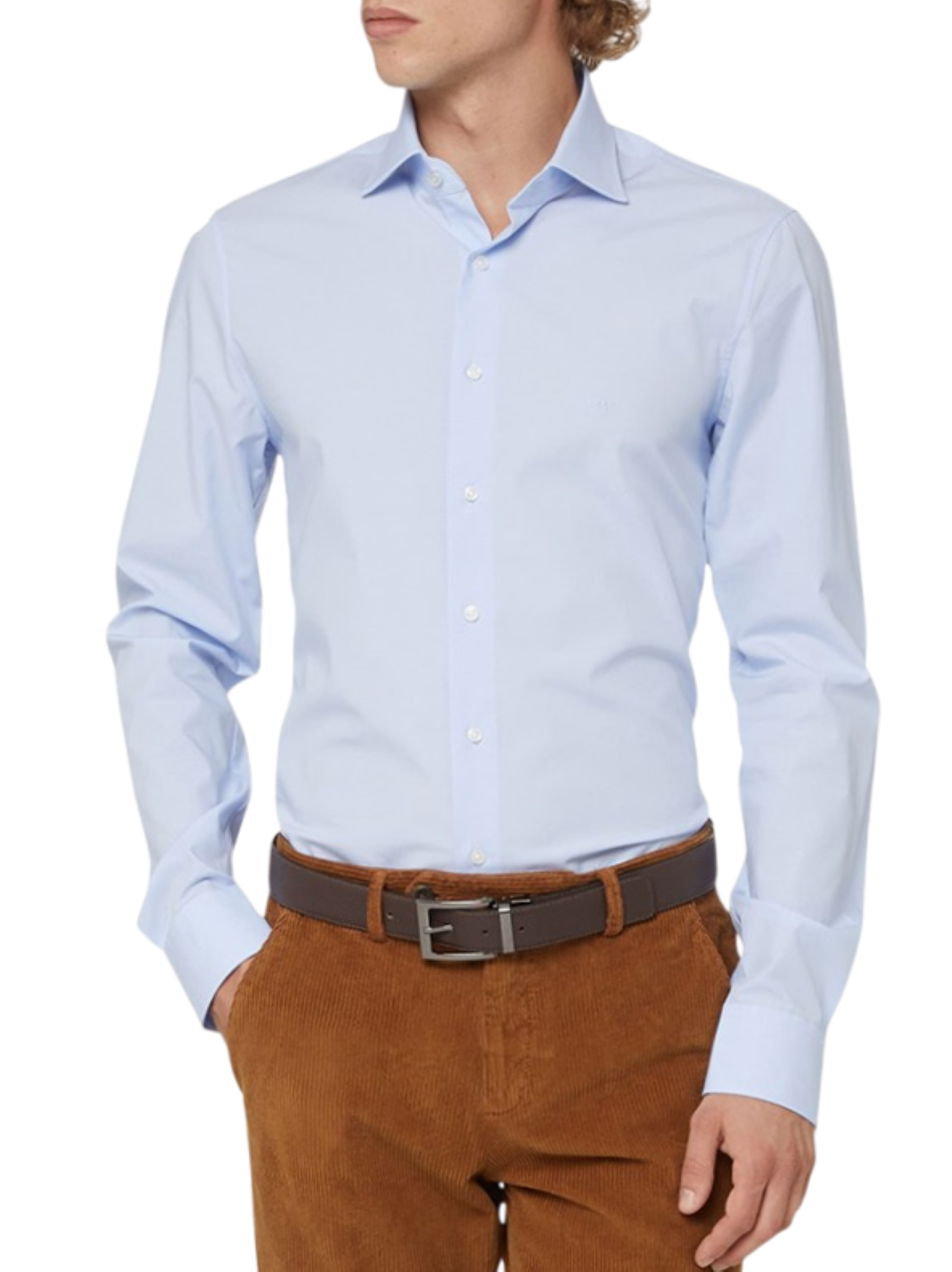 Michael Kors camicia manica lunga Parma slim fit celeste MD0MD90450 M455 MICHAEL KORS