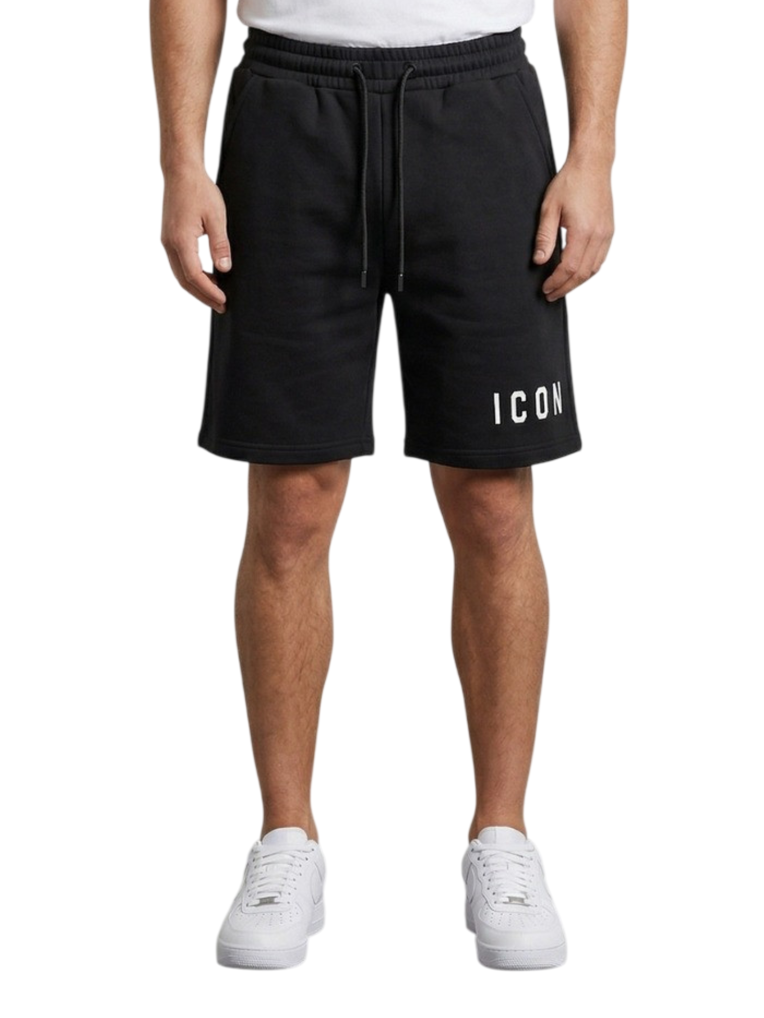 Icon bermuda uomo con logo nero IUB001 NERO-BIANCO ICON