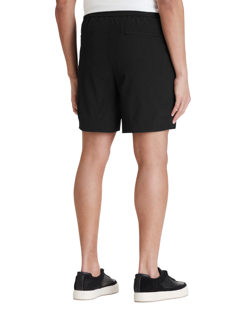 Calvin Klein bermuda uomo in tessuto martellato nero LV04LF610G UB1 Calvin Klein