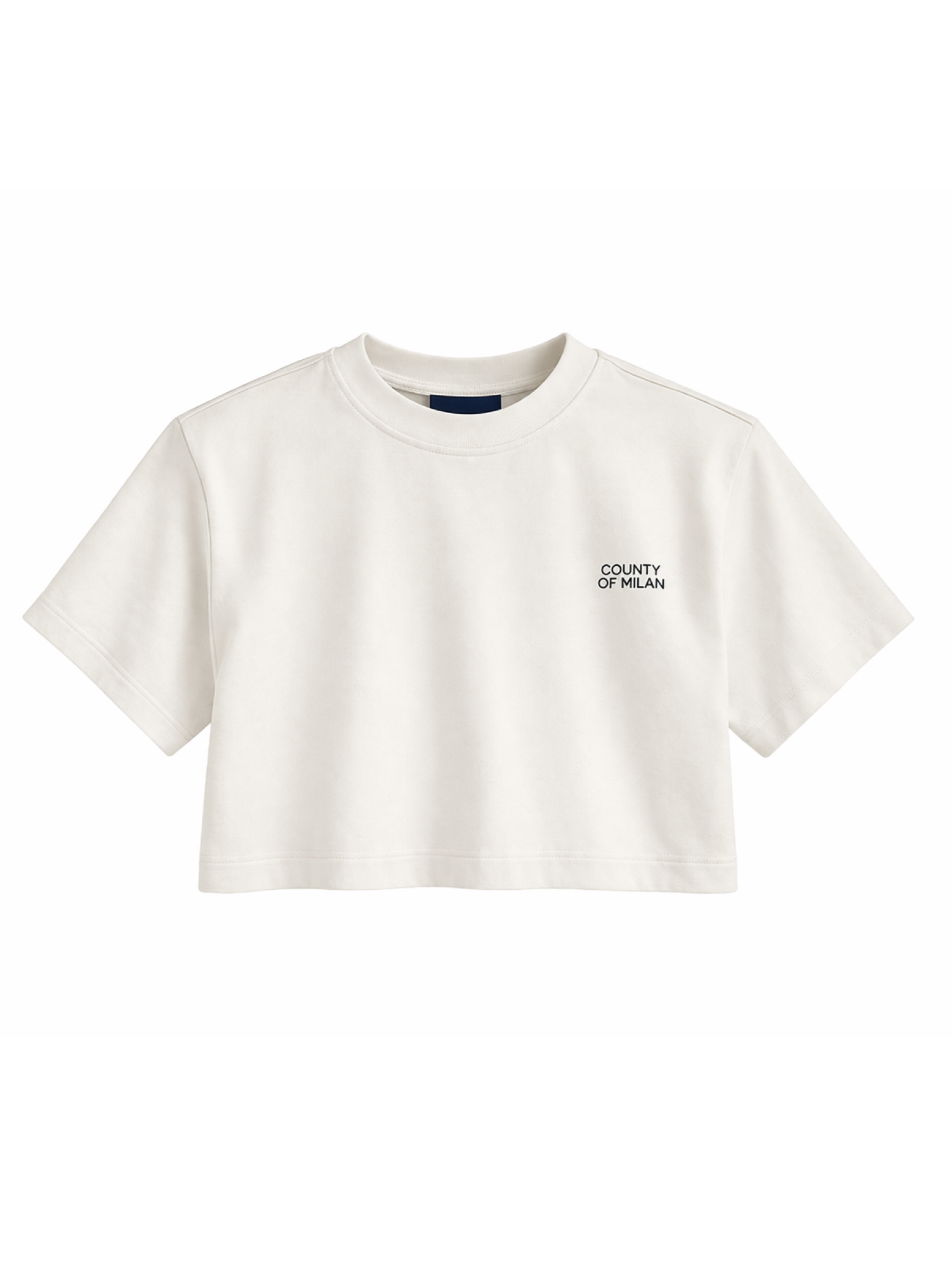 County of Milan T-shirt crop bambina con logo strass beige chiaro S6CMJGTH109 412 COUNTY OF MILAN KIDS