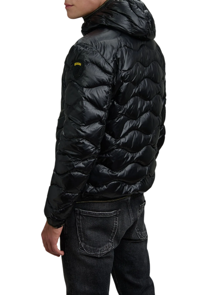 Blauer piumino uomo Wave con cappuccio nero 25WBLUC03074-006355 999 BLAUER
