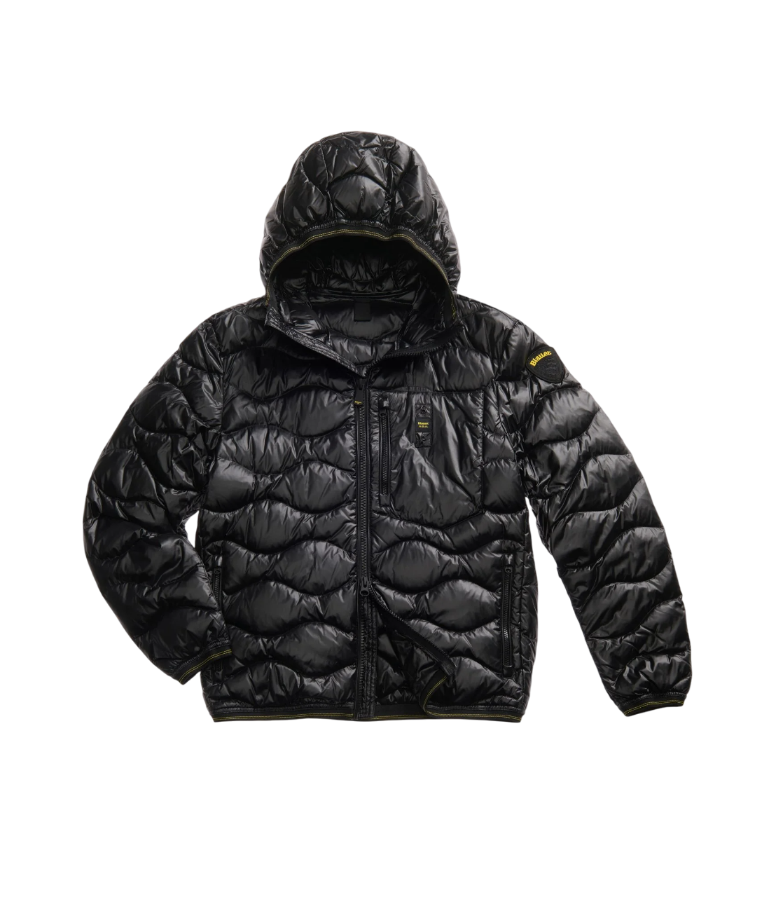 Blauer piumino uomo Wave con cappuccio nero 25WBLUC03074-006355 999 BLAUER