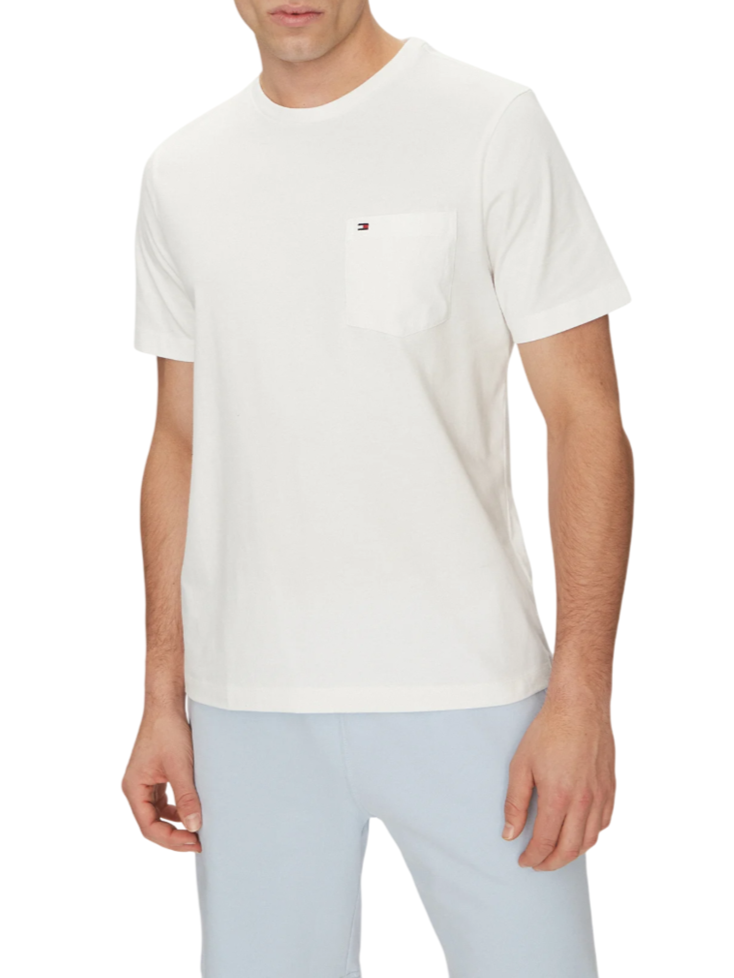 Tommy Hilfiger T-shirt maniche corte con taschino bianco MW0MW37283 YBR Tommy Hilfiger