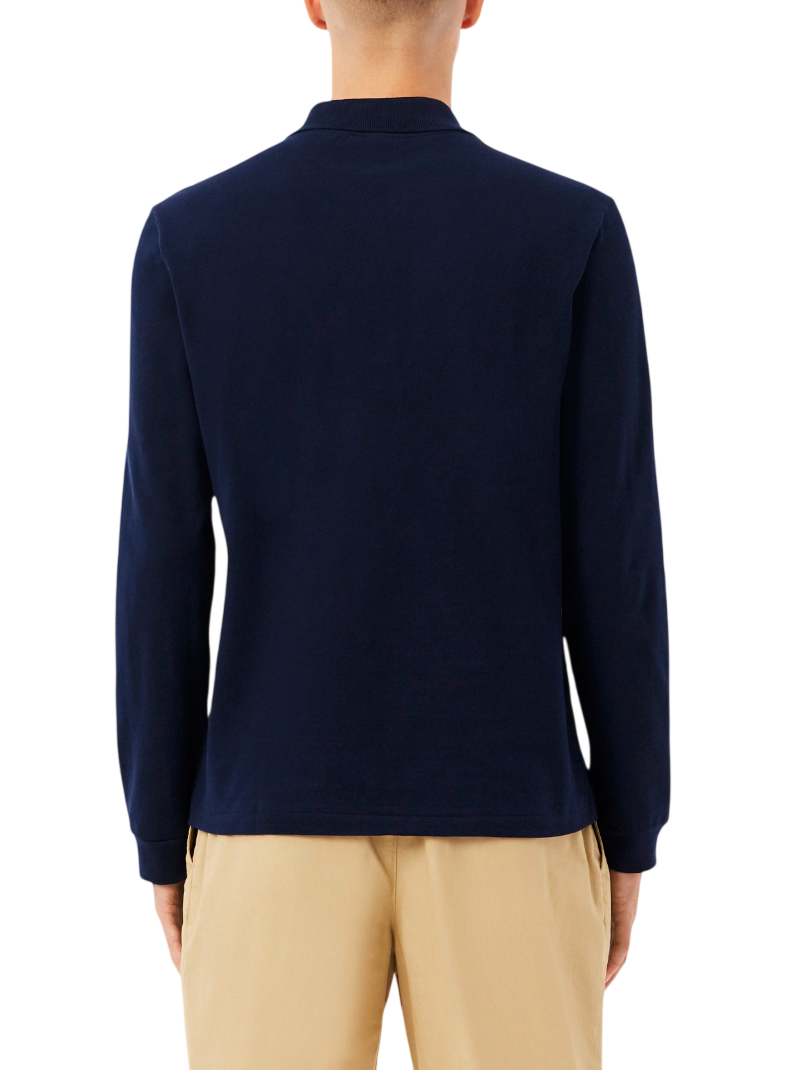 Lacoste polo manica lunga 12.12 in piquè blu navy L1312 166 LACOSTE