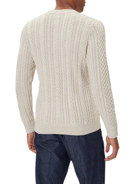 Jack&Jones maglia uomo con trecce ecrù 12283486 SILVER LINING-MELANGE JACK&JONES