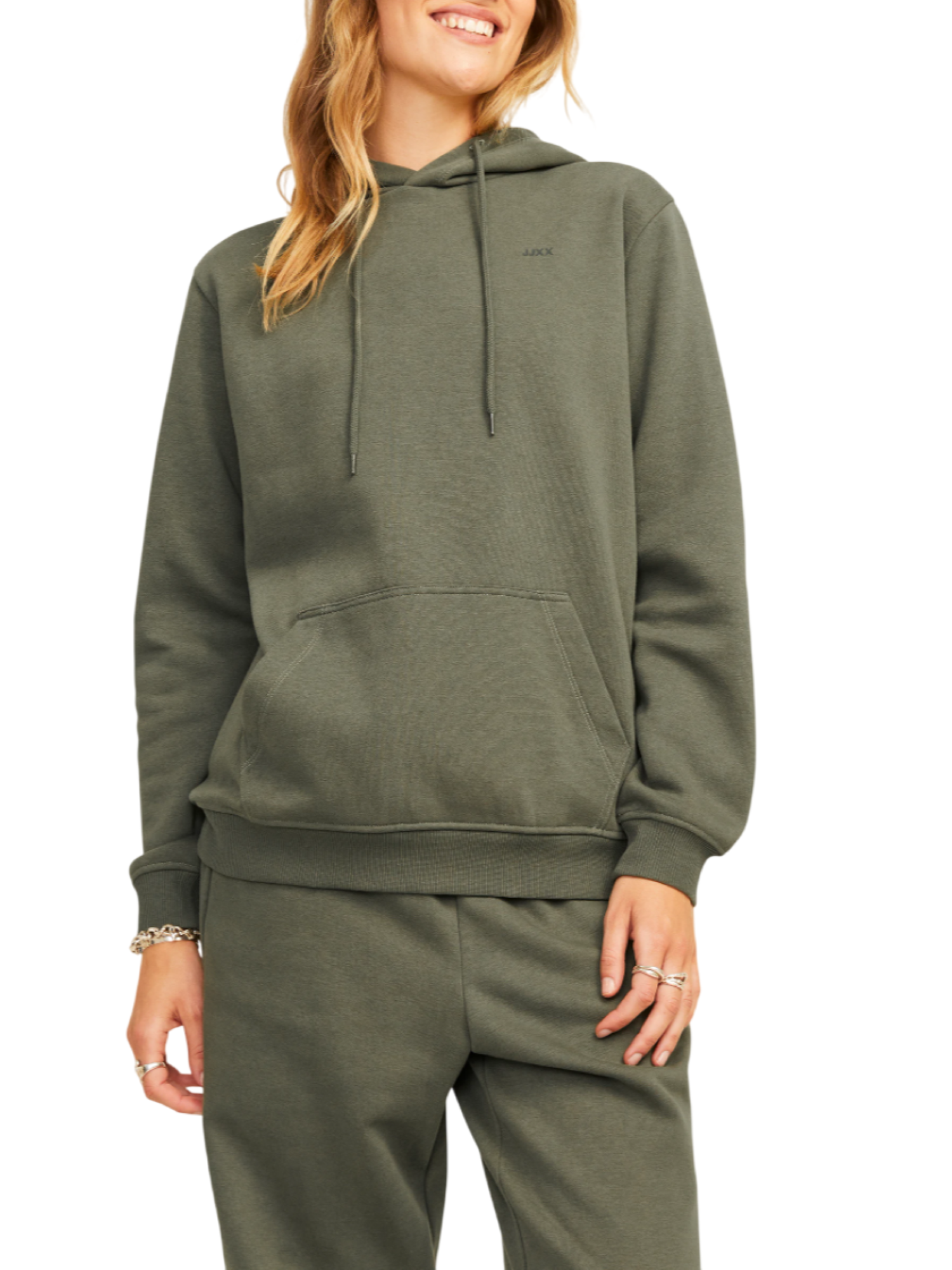 Jjxx felpa donna con cappuccio Jxabbie verde militare 12223961 GRAPE LEAF JJXX