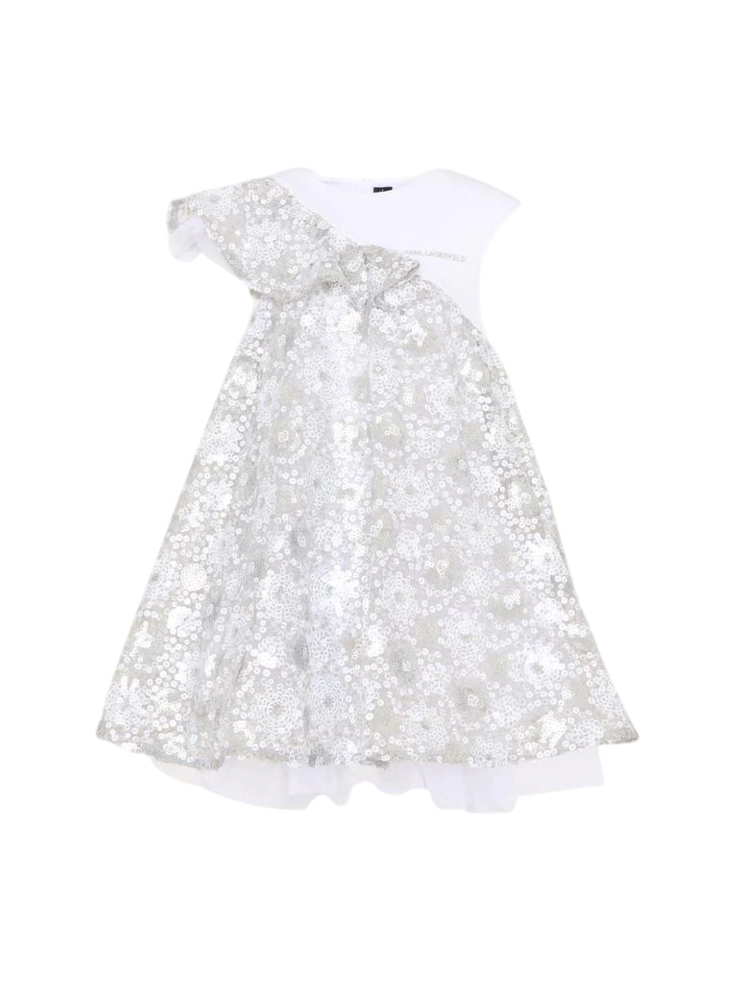 Karl Lagerfeld abito elegante bambina con paillettes argento Z31139 GRIGIO BIANCO KARL LAGERFELD KIDS