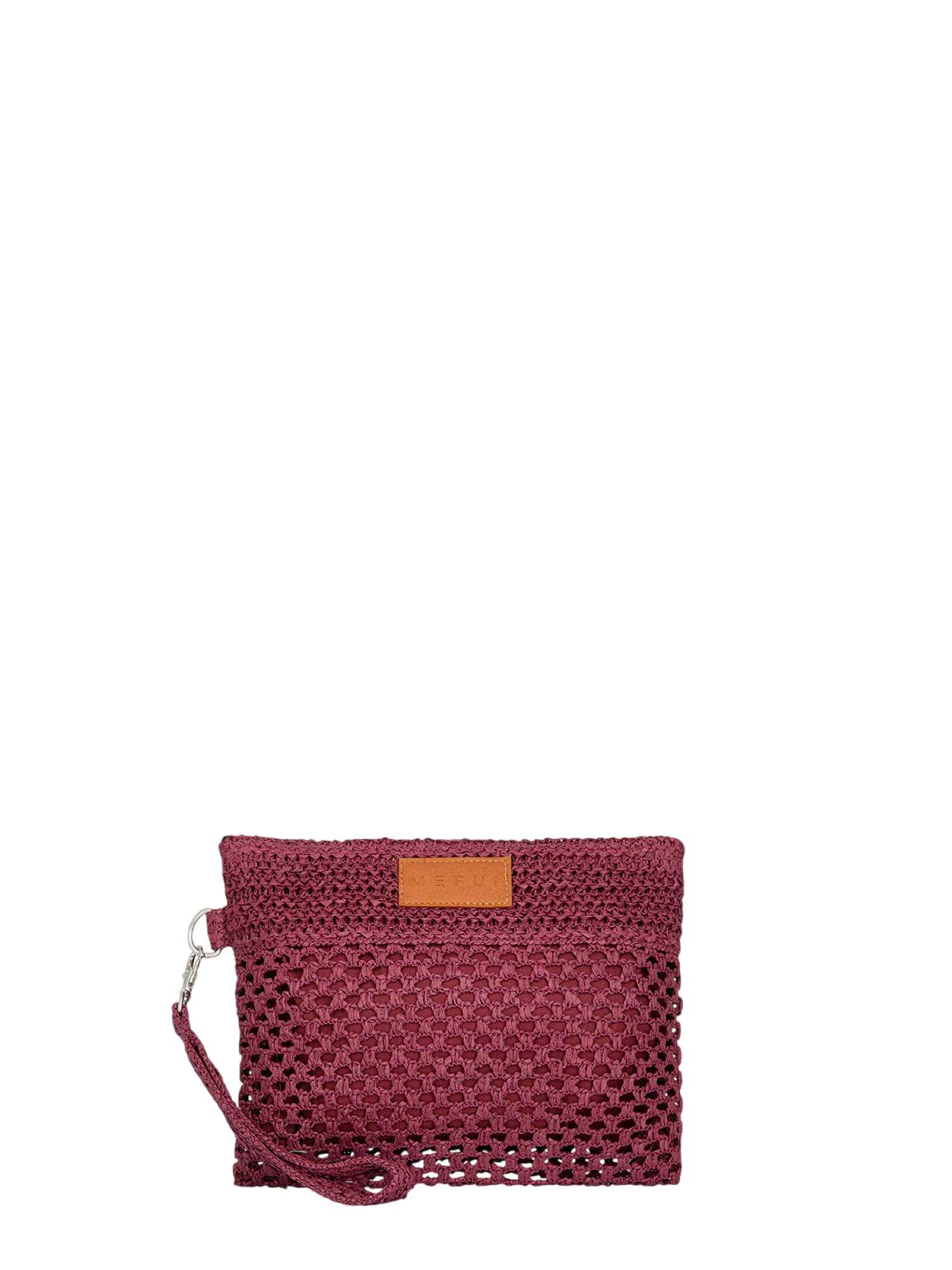 Me Fui pochette donna in rafia crochet prugna MA26-SW0055 PL ME FUI